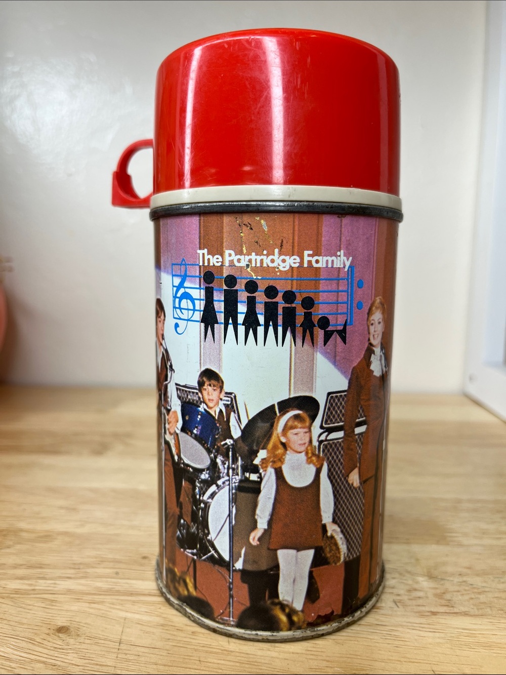 The Partridge Family Vintage Red Thermos Bottle 1971